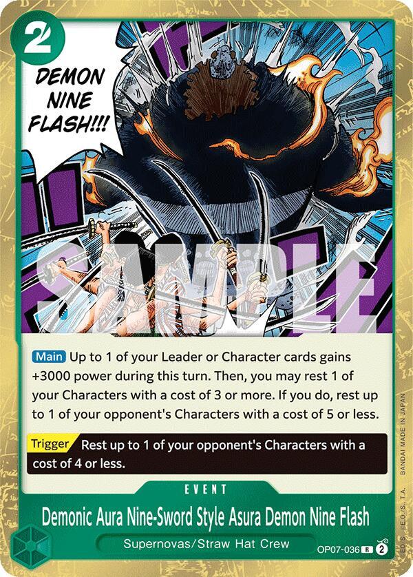 Demonic Aura Nine Sword Style Asura Demon Nine Flash OP07-036 (500 Years in the Future)  - Foil | Good Games Morley