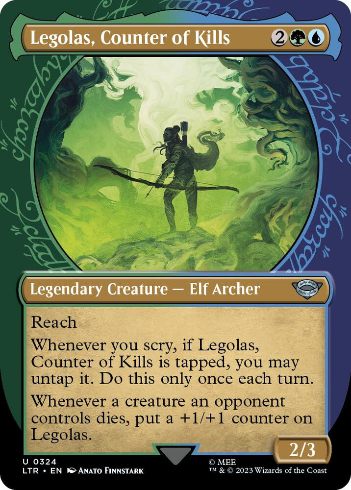 Legolas, Counter of Kills 324 (Universes Beyond: The Lord of the Rings: Tales of Middle-earth)  - Showcase Foil | Good Games Morley