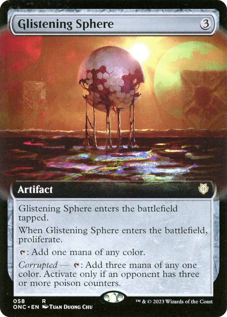 Glistening Sphere (Extended Art) [Phyrexia: All Will Be One Commander] | Good Games Morley