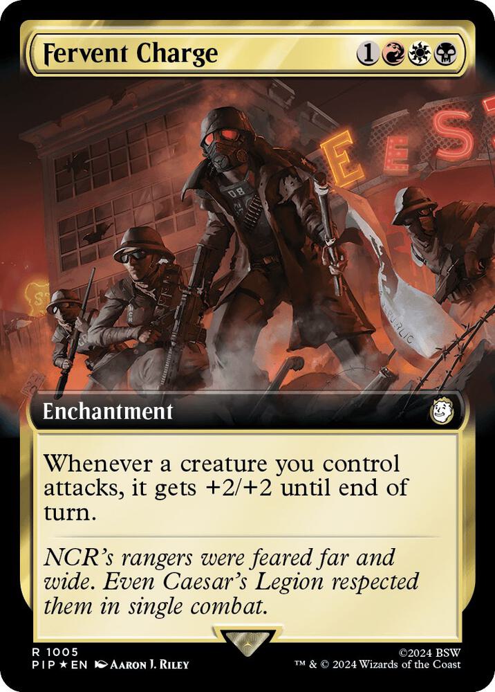 Fervent Charge 1005/326 (Universes Beyond: Fallout)  - Extended Art Surge Foil | Good Games Morley