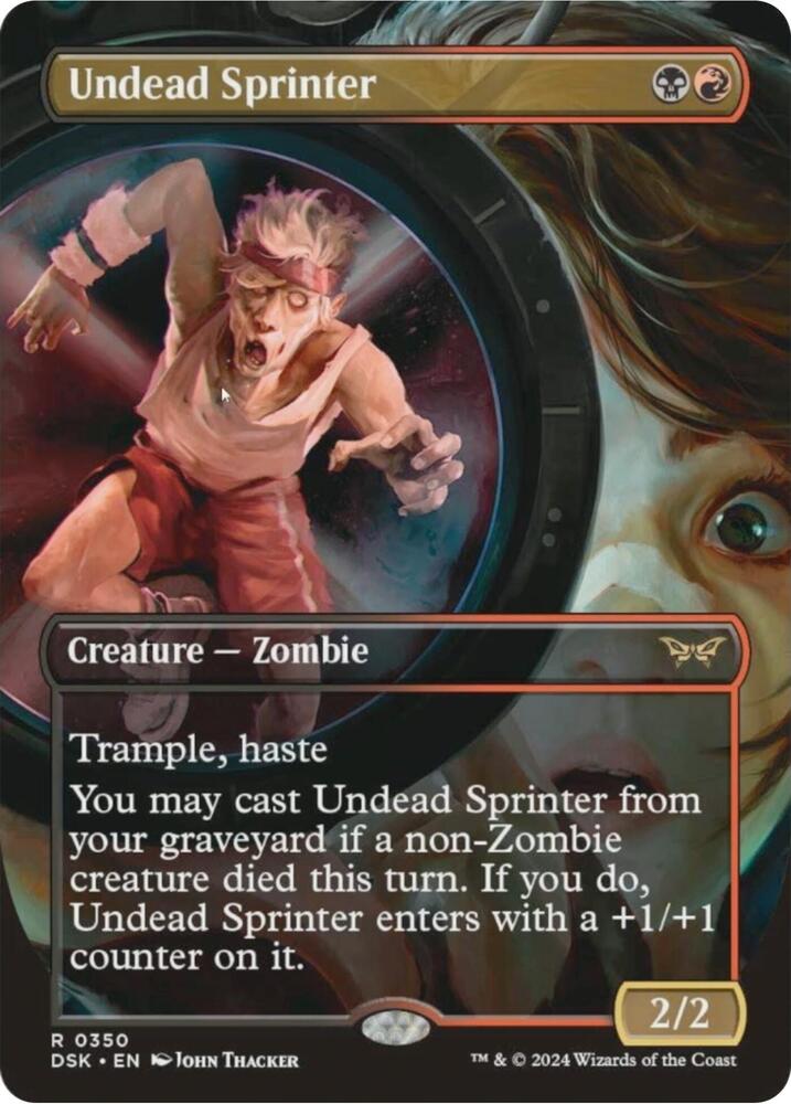 Undead Sprinter 350/286 (Duskmourn: House of Horror)  - Borderless Foil | Good Games Morley
