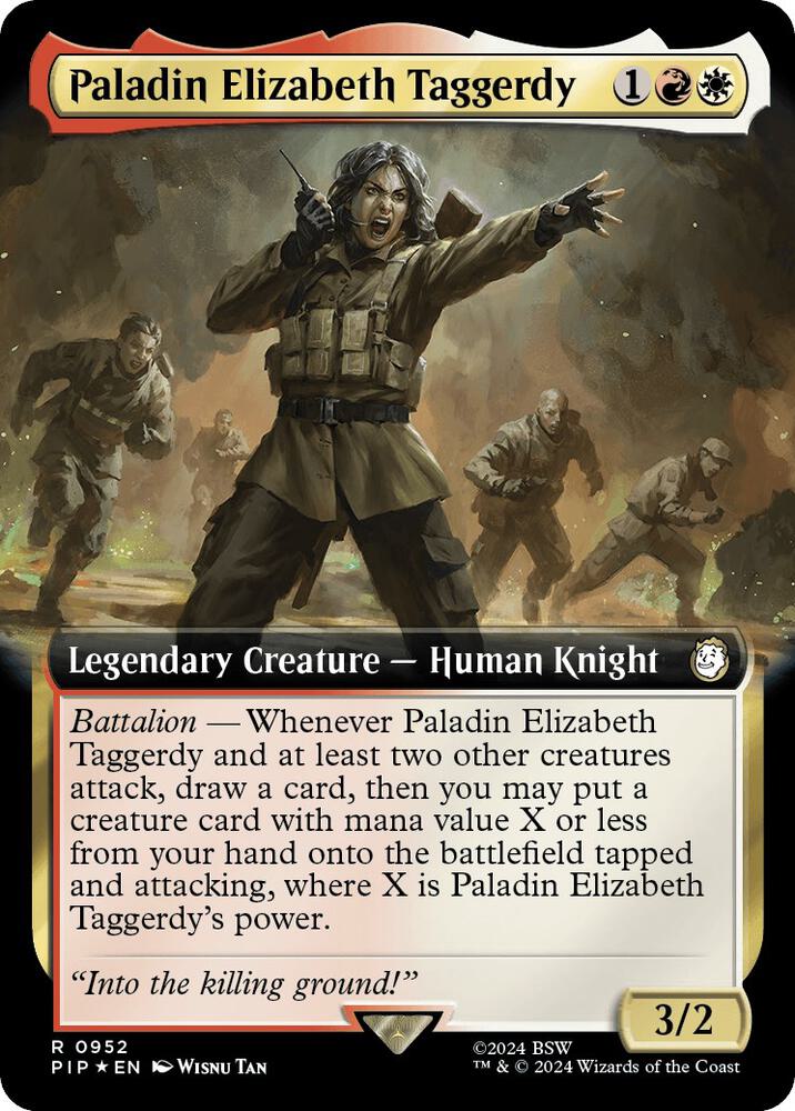 Paladin Elizabeth Taggerdy 952/326 (Universes Beyond: Fallout)  - Extended Art Surge Foil | Good Games Morley