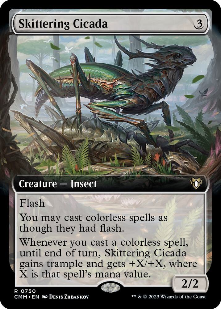 Skittering Cicada 750 (Commander Masters)  - Extended Art Foil | Good Games Morley
