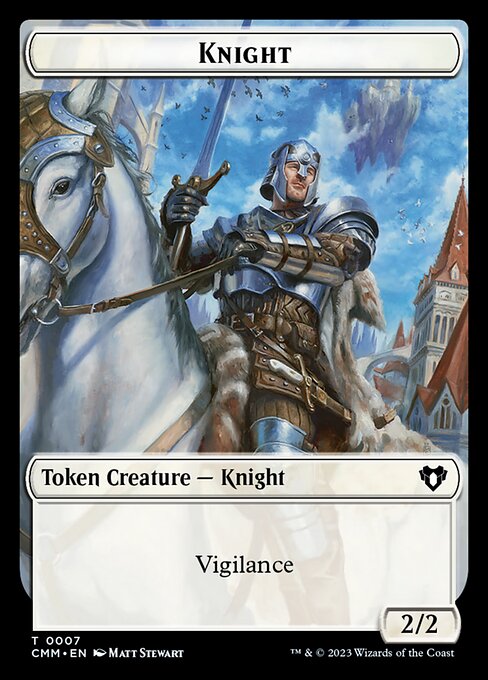 Treasure // Knight Double-Sided Token [Commander Masters Tokens] | Good Games Morley
