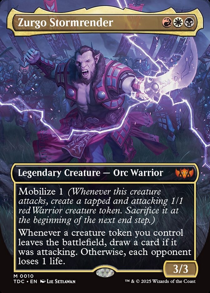 Zurgo Stormrender 10 (Commander: Tarkir: Dragonstorm)  - Borderless Foil | Good Games Morley