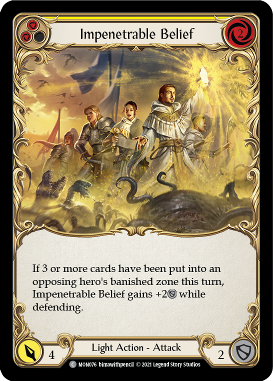 Impenetrable Belief (Yellow) [MON076-RF] (Monarch)  1st Edition Rainbow Foil | Good Games Morley