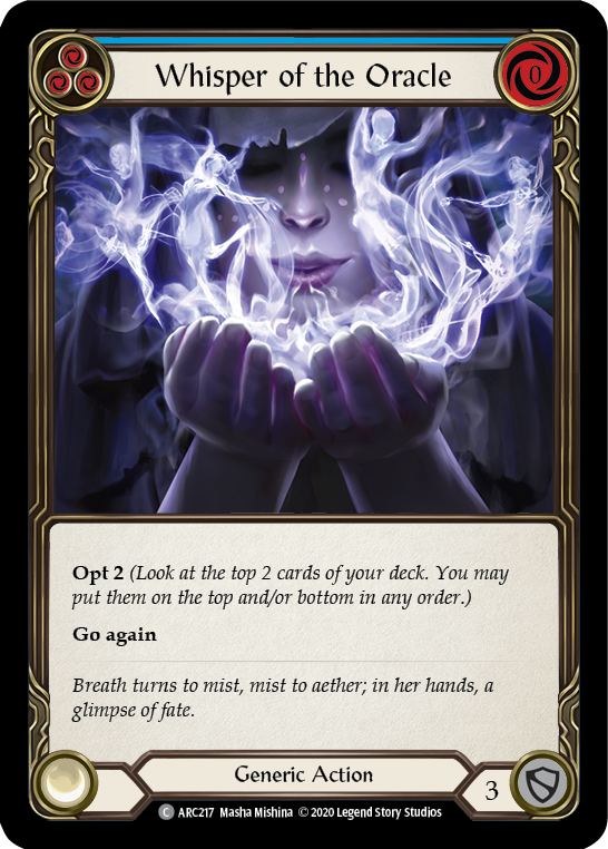 Whisper of the Oracle (Blue) [U-ARC217] (Arcane Rising Unlimited)  Unlimited Rainbow Foil | Good Games Morley