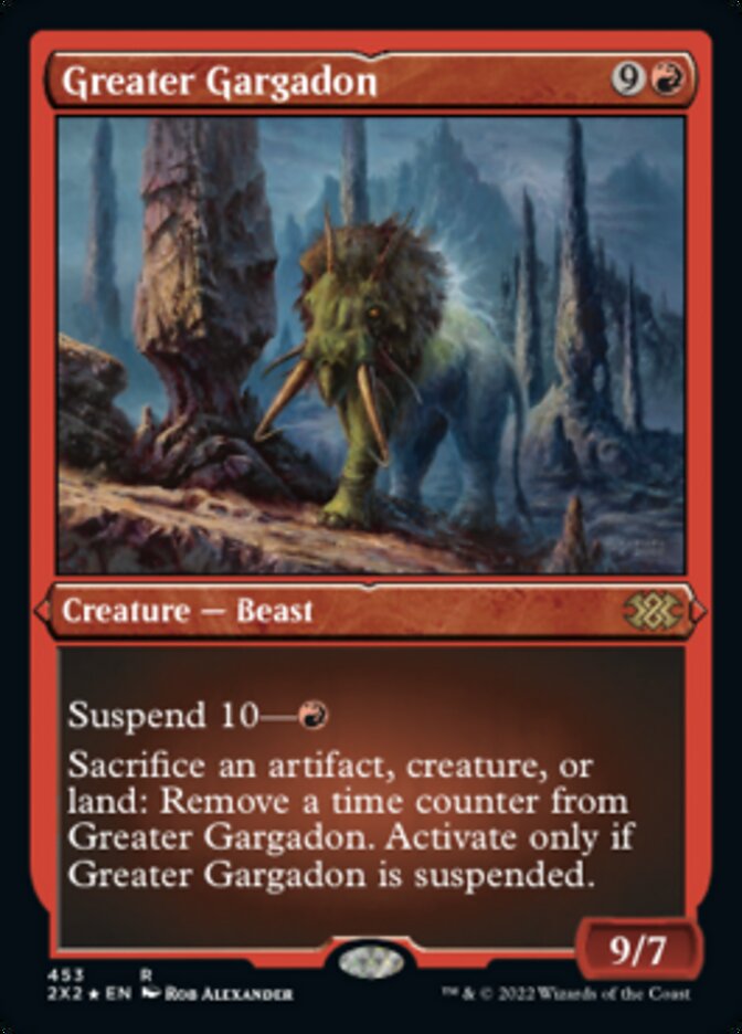 Greater Gargadon (Foil Etched) [Double Masters 2022] | Good Games Morley