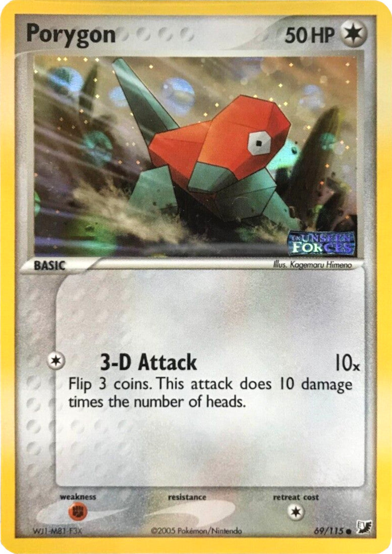 Porygon (69/115) (Stamped) [EX: Unseen Forces] | Good Games Morley