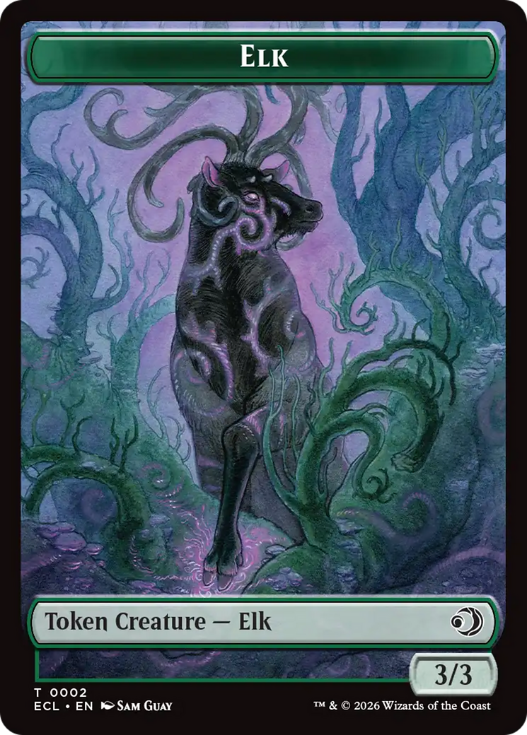 Elk // Emblem - Oko, Shadowmoor Scion Double-Sided Token [Lorwyn Eclipsed Tokens] | Good Games Morley