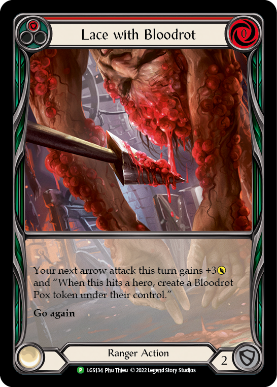 Lace with Bloodrot (Red) [LGS134] (Promo)  Rainbow Foil | Good Games Morley
