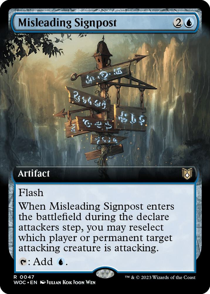 Misleading Signpost 47/173 (Commander: Wilds of Eldraine)  - Extended Art | Good Games Morley