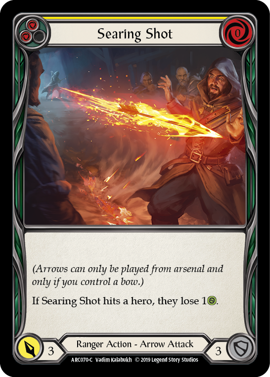 Searing Shot (Yellow) [ARC070-C] (Arcane Rising)  1st Edition Rainbow Foil | Good Games Morley