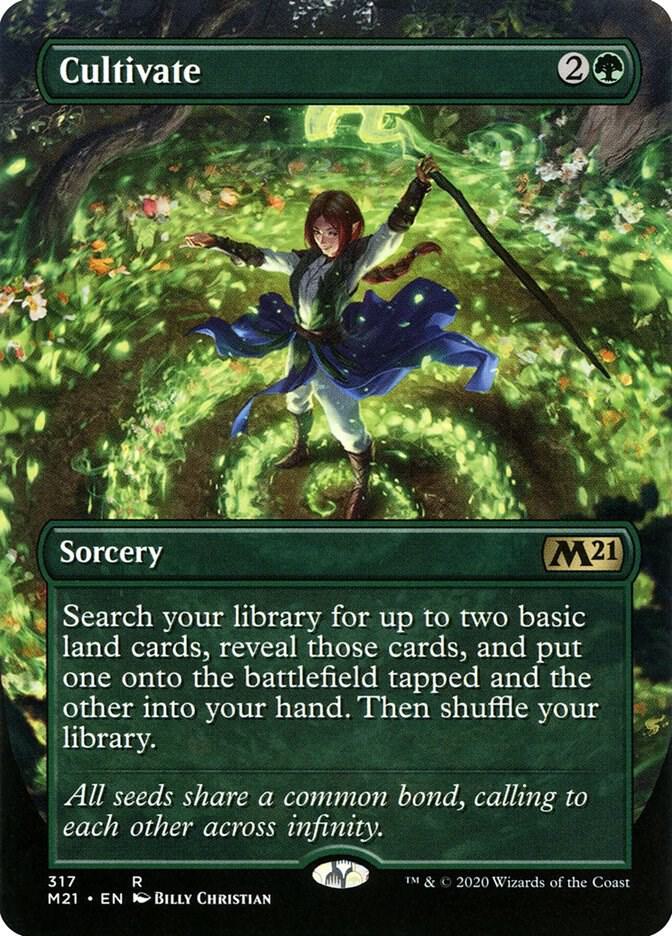 Cultivate 317 (Core Set 2021)  - Borderless Foil | Good Games Morley