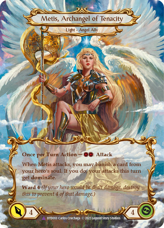 Figment of Tenacity // Metis, Archangel of Tenacity (Marvel) [DTD010] (Dusk Till Dawn)  Cold Foil | Good Games Morley