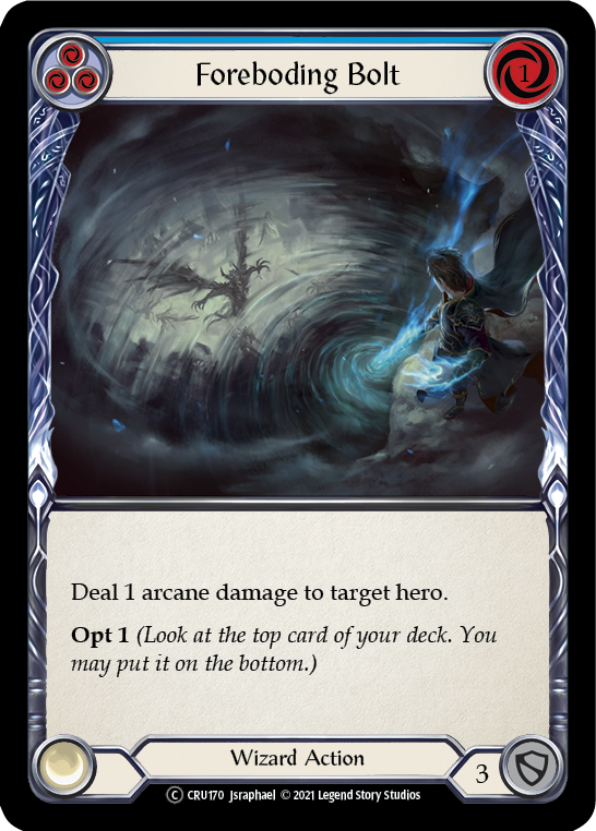 Foreboding Bolt (Blue) [U-CRU170] (Crucible of War Unlimited)  Unlimited Normal | Good Games Morley