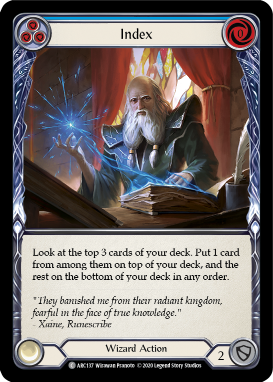 Index (Blue) [U-ARC137] (Arcane Rising Unlimited)  Unlimited Rainbow Foil | Good Games Morley