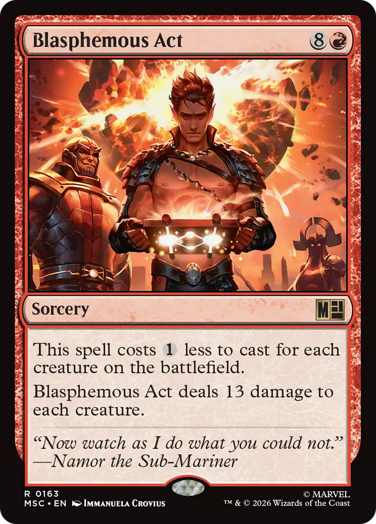 Blasphemous Act (Surge Foil) [Marvel Super Heroes Commander] | Good Games Morley