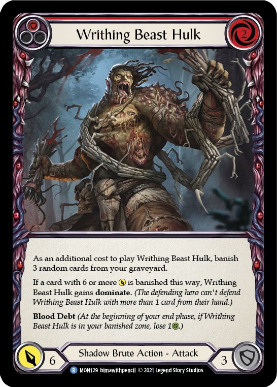 Writhing Beast Hulk (Red) [MON129] (Monarch)  1st Edition Normal | Good Games Morley