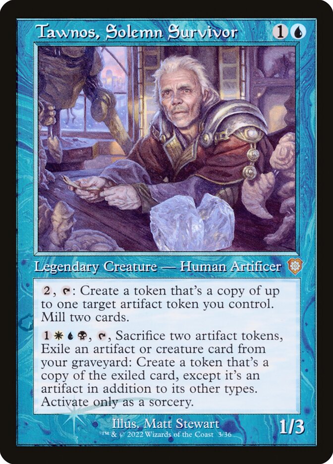 Tawnos Solemn Survivor Retro Frame 3 (Commander: The Brothers' War)  - Foil | Good Games Morley