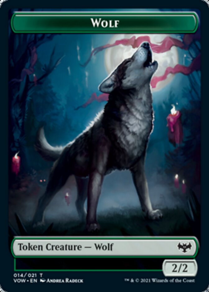 Human (001) // Wolf (014) Double-Sided Token [Innistrad: Crimson Vow Tokens] | Good Games Morley