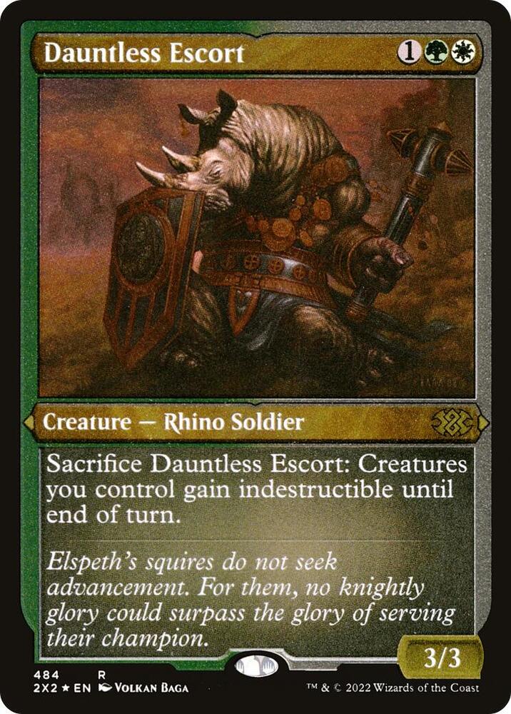 Dauntless Escort Foil Etched 484 (Double Masters 2022)  - Foil | Good Games Morley