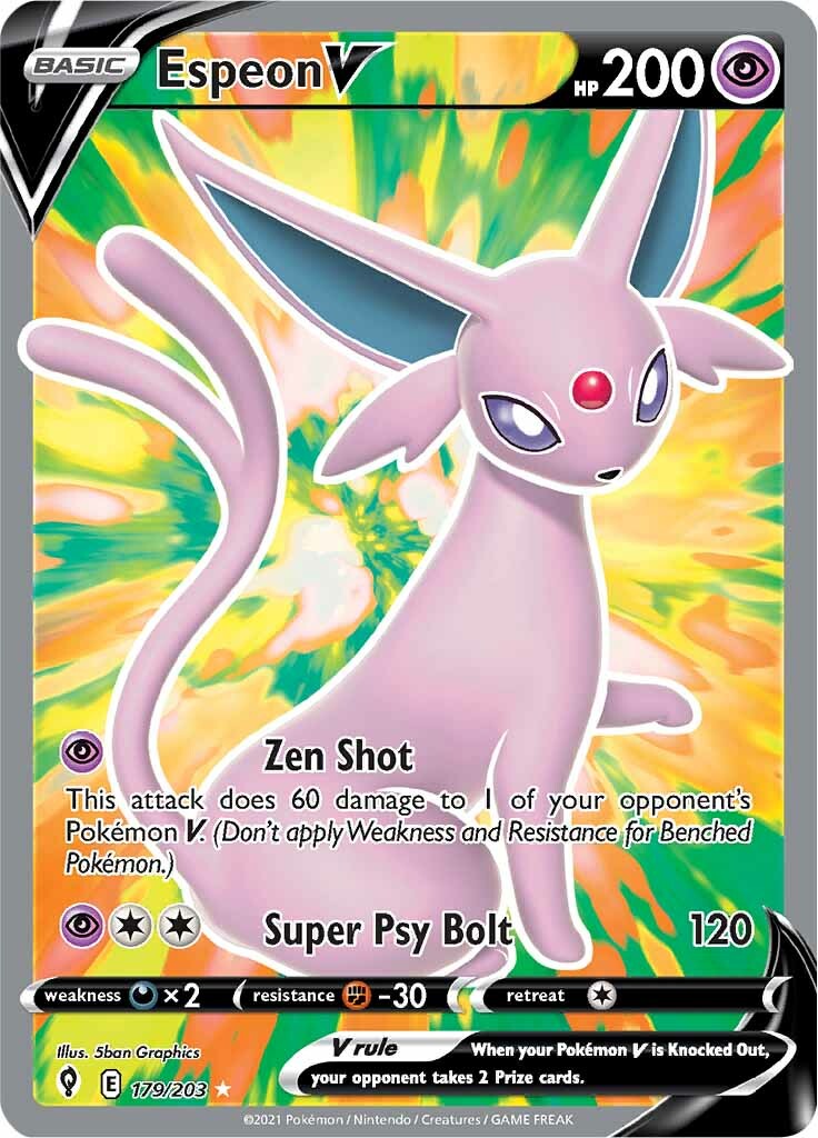 Espeon V (179/203) [Sword & Shield: Evolving Skies] | Good Games Morley