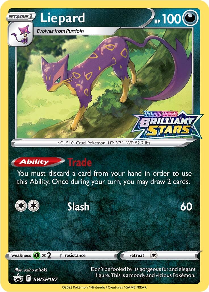Liepard (SWSH187) (Prerelease Promo) [Sword & Shield: Black Star Promos] | Good Games Morley