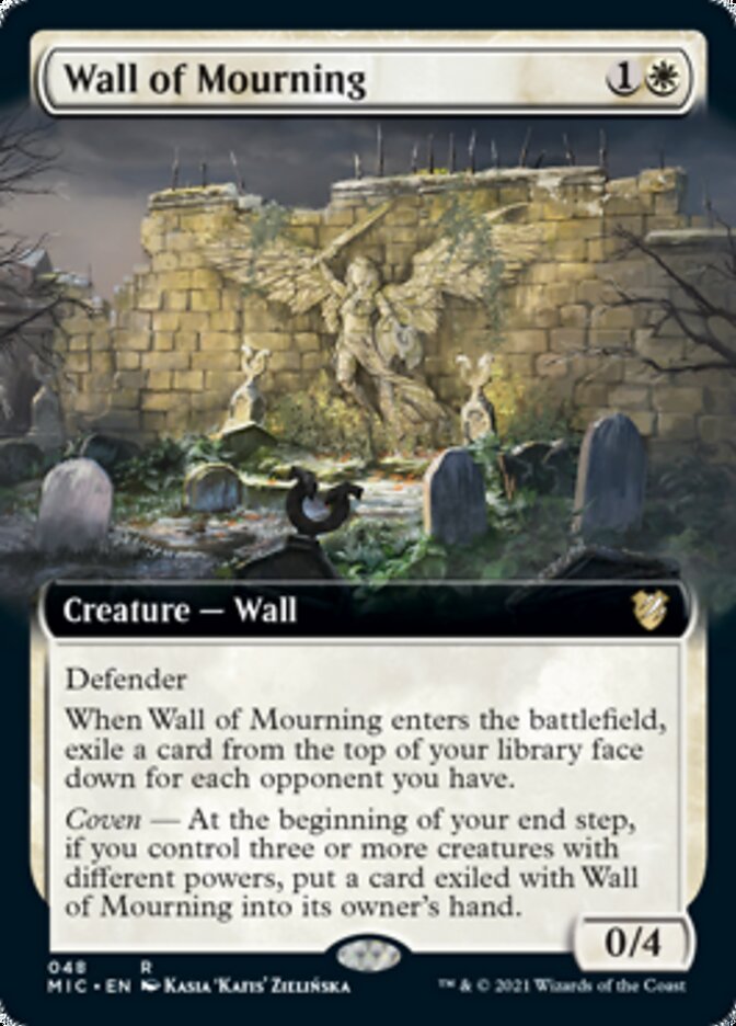 Wall of Mourning (Extended Art) [Innistrad: Midnight Hunt Commander] | Good Games Morley