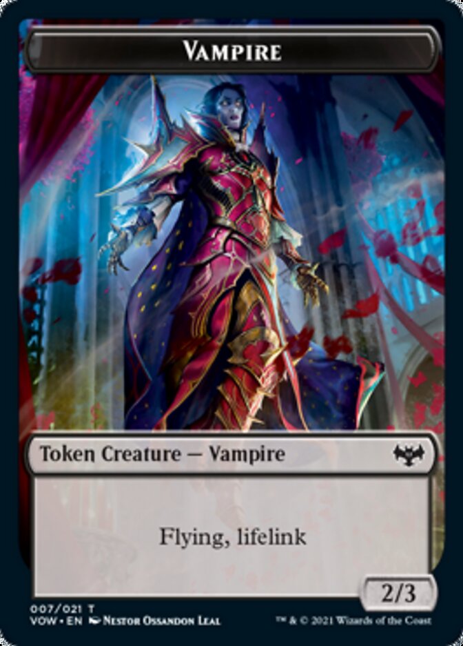 Blood // Vampire (007) Double-Sided Token [Innistrad: Crimson Vow Tokens] | Good Games Morley