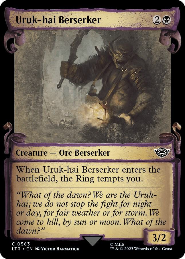 Uruk-hai Berserker 563 (Universes Beyond: The Lord of the Rings: Tales of Middle-earth)  - Showcase Scroll Foil | Good Games Morley