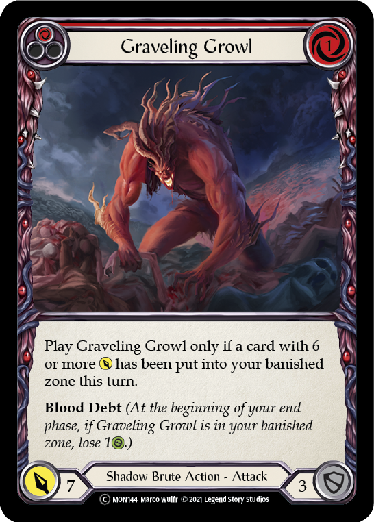 Graveling Growl (Red) [U-MON144-RF] (Monarch Unlimited)  Unlimited Rainbow Foil | Good Games Morley
