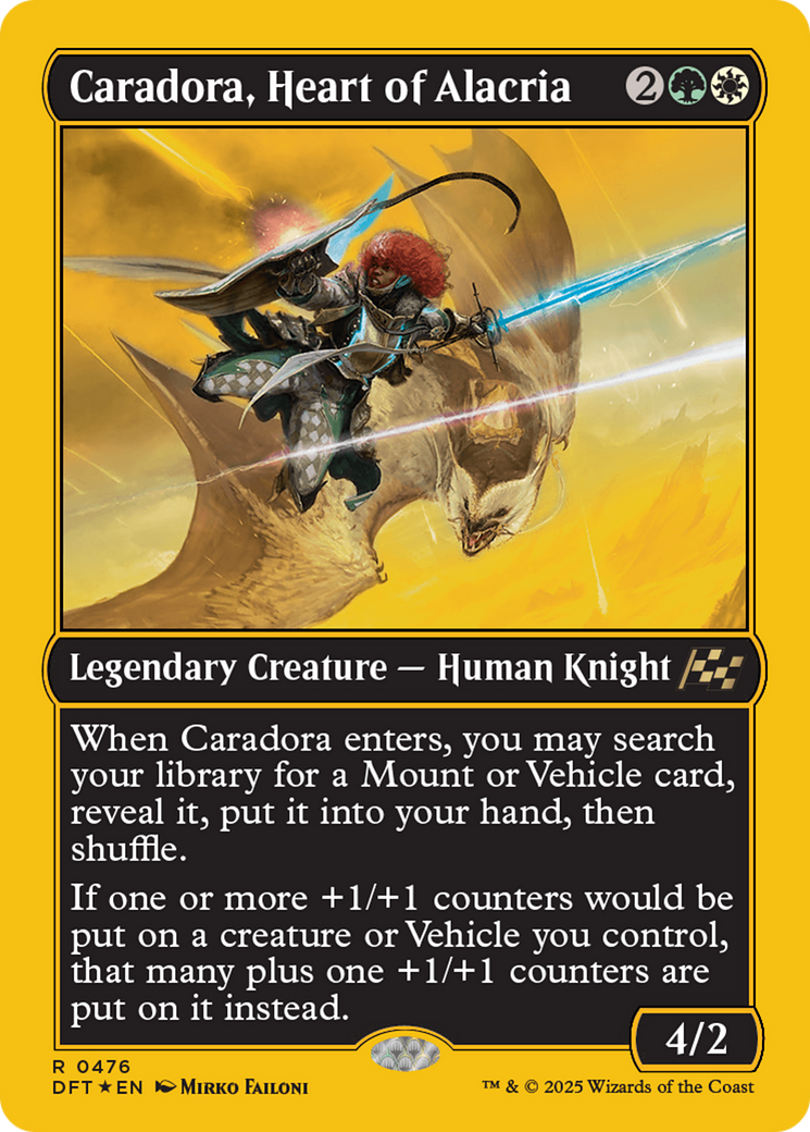 Caradora, Heart of Alacria (First-Place Foil) [Aetherdrift] | Good Games Morley