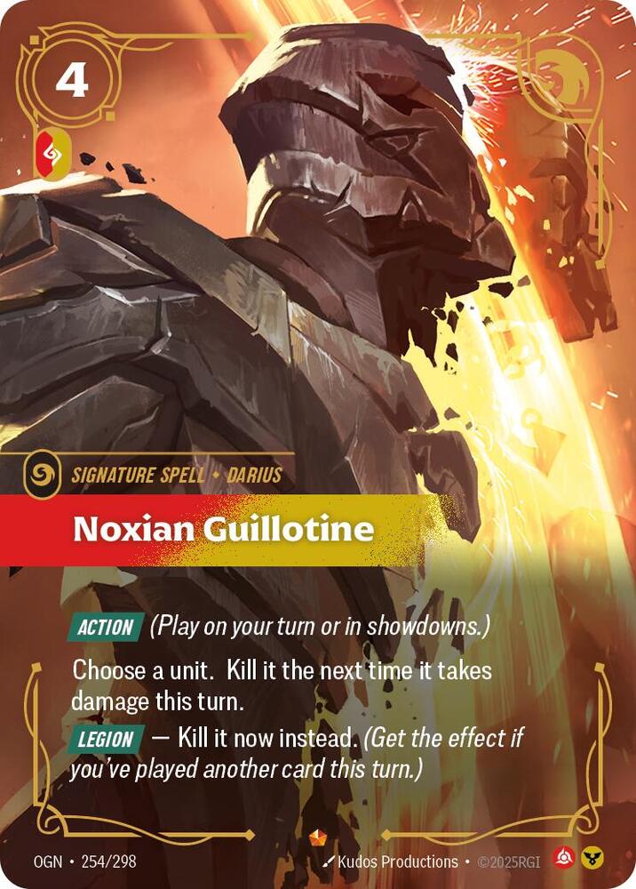 Noxian Guillotine 254/298 (Origins)  - Foil | Good Games Morley