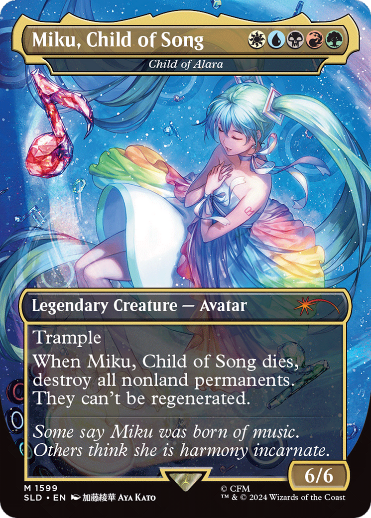 Miku, Child of Song - Child of Alara (Rainbow Foil) [Secret Lair Drop Series] | Good Games Morley