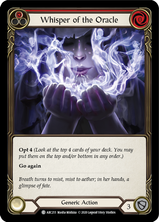 Whisper of the Oracle (Red) [U-ARC215] (Arcane Rising Unlimited)  Unlimited Normal | Good Games Morley
