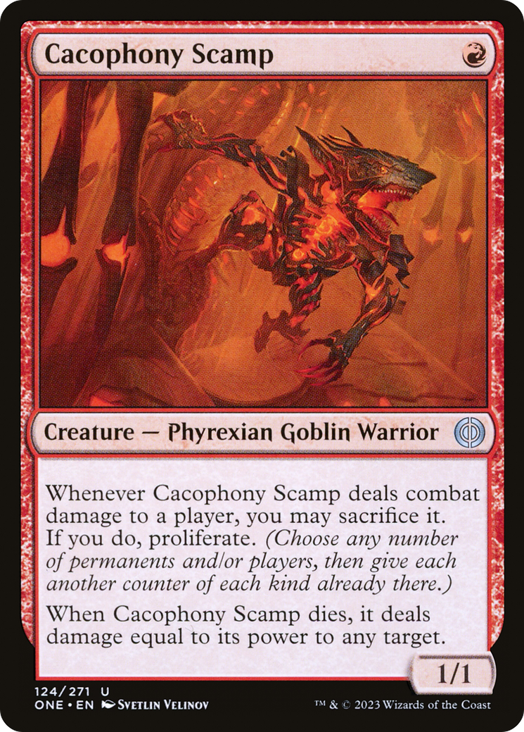 Cacophony Scamp [Phyrexia: All Will Be One] | Good Games Morley