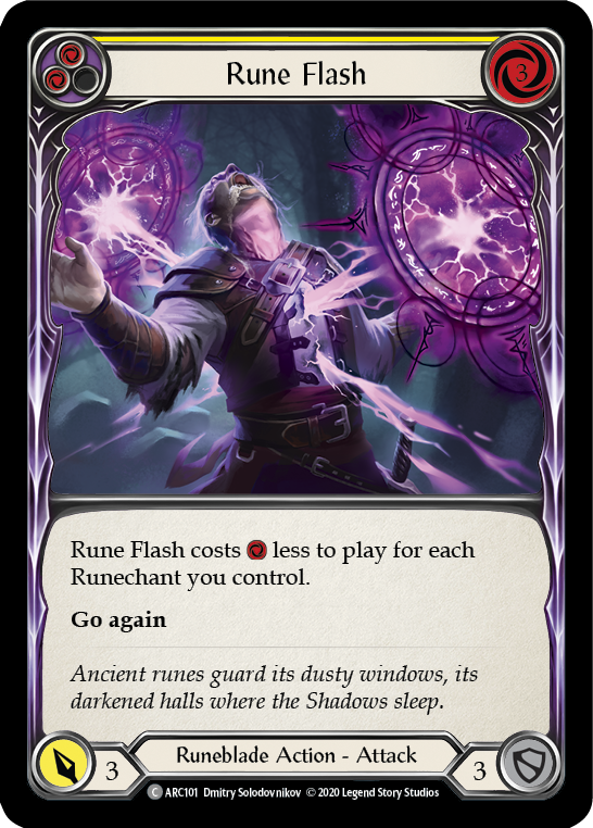 Rune Flash (Yellow) [U-ARC101] (Arcane Rising Unlimited)  Unlimited Rainbow Foil | Good Games Morley