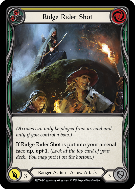 Ridge Rider Shot (Yellow) [ARC064-C] (Arcane Rising)  1st Edition Normal | Good Games Morley