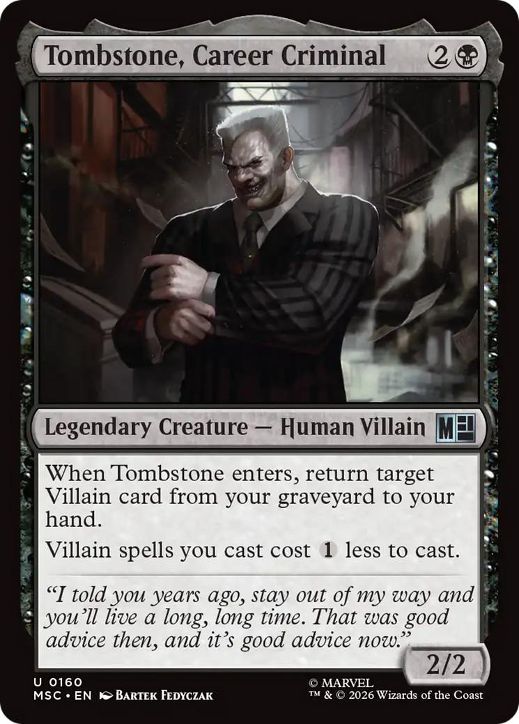 Tombstone, Career Criminal (0160) (Surge Foil) [Marvel Super Heroes Commander] | Good Games Morley