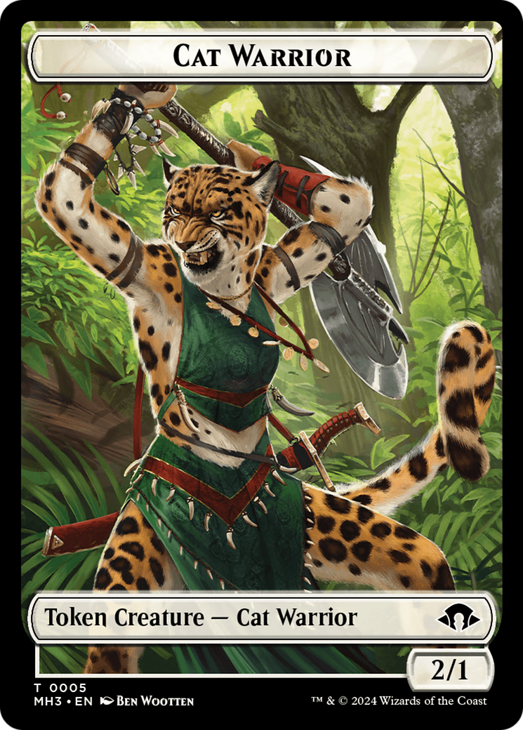 Servo // Cat Warrior Double-Sided Token [Modern Horizons 3 Tokens] | Good Games Morley