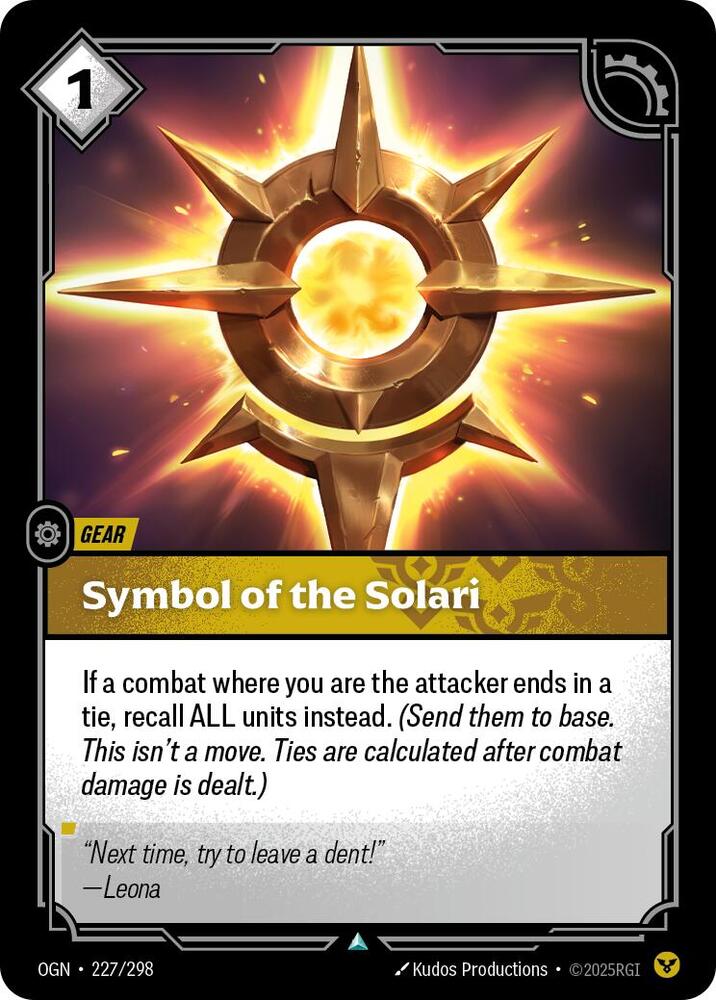 Symbol of the Solari 227/298 (Origins)  | Good Games Morley