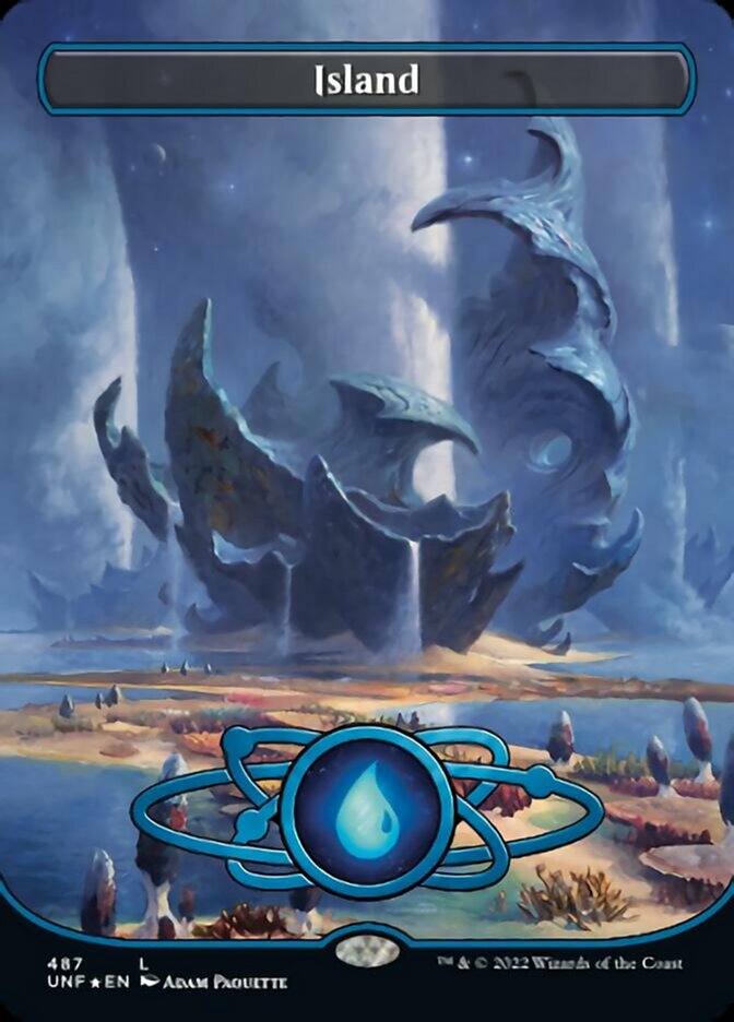 Island (487) (Planetary Space-ic Land) (Galaxy Foil) [Unfinity] | Good Games Morley