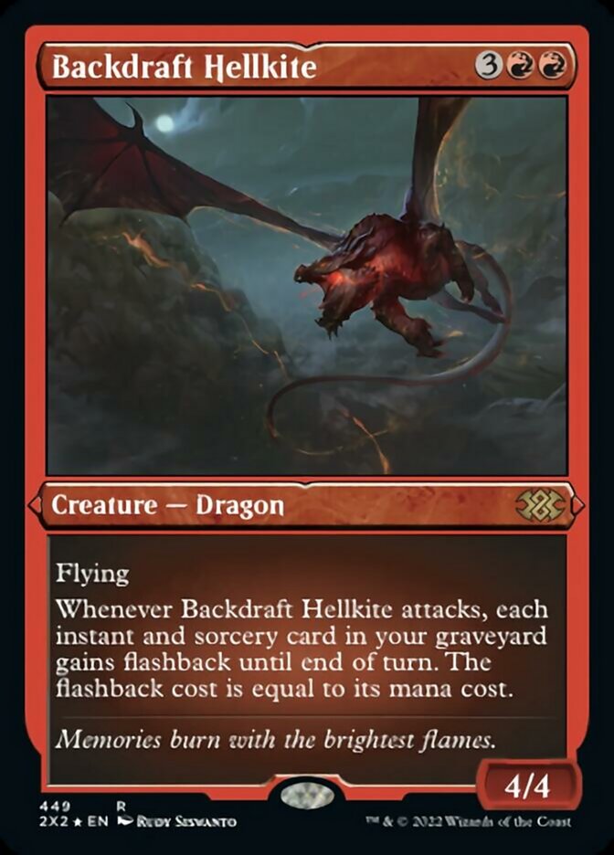 Backdraft Hellkite (Foil Etched) [Double Masters 2022] | Good Games Morley