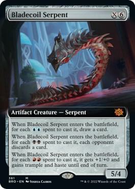 Bladecoil Serpent Extended Art 361/287 (The Brothers' War)  - Foil | Good Games Morley