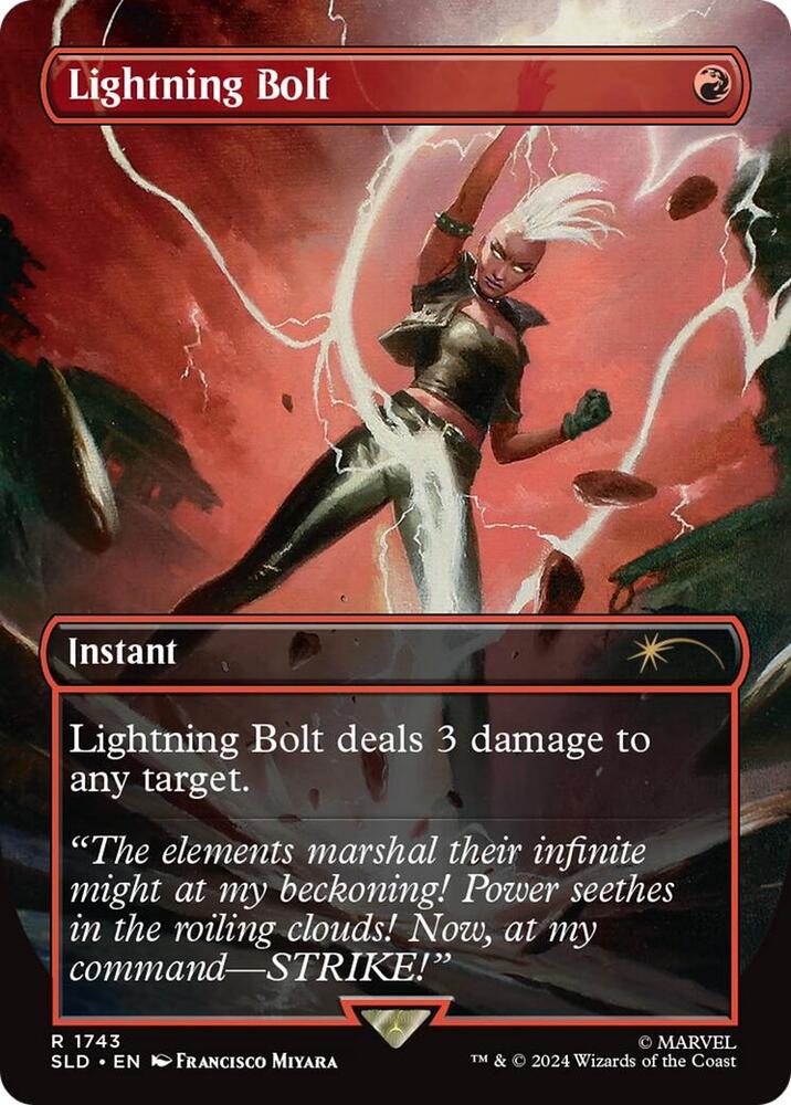 Lightning Bolt 1743 (Secret Lair Drop Series)  - Borderless Rainbow Foil | Good Games Morley