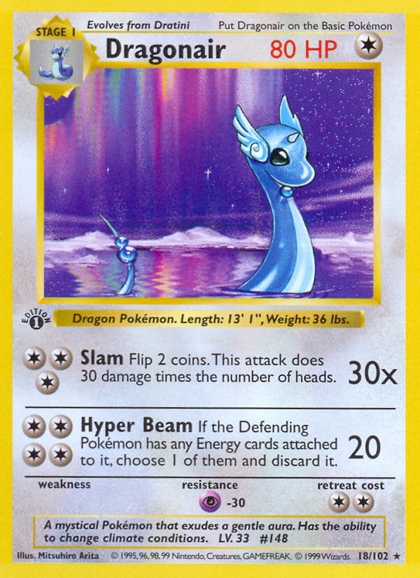 Dragonair (18/102) (Shadowless) [Base Set 1st Edition] | Good Games Morley