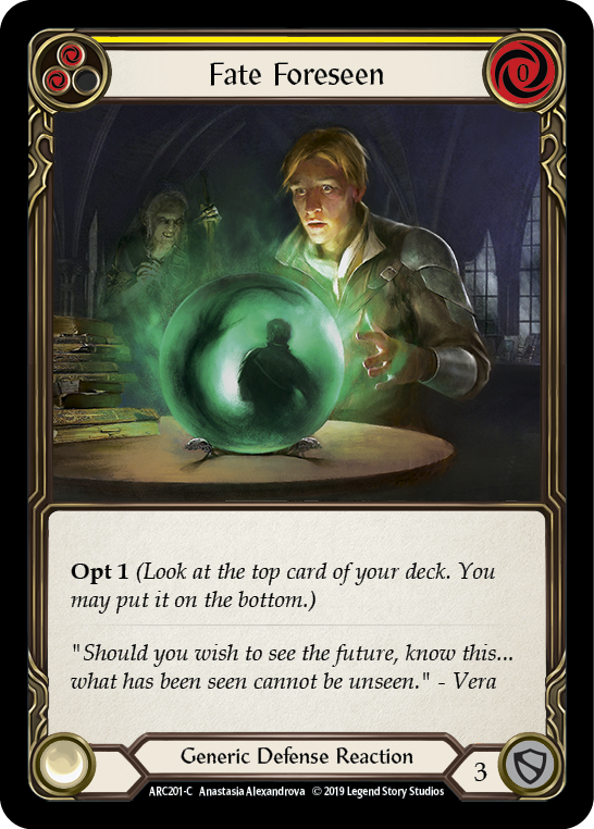 Fate Foreseen (Yellow) [ARC201-C] (Arcane Rising)  1st Edition Rainbow Foil | Good Games Morley