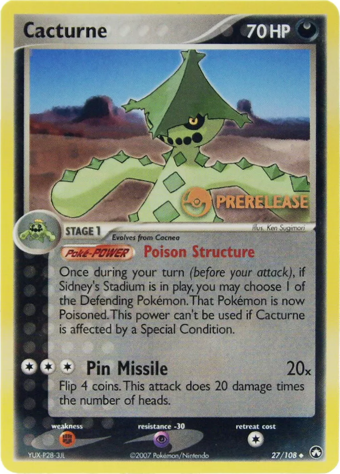 Cacturne (27/108) (Prerelease Promo) [EX: Power Keepers] | Good Games Morley