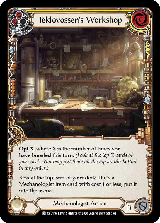 Teklovossen's Workshop (Yellow) [CRU116] (Crucible of War)  1st Edition Normal | Good Games Morley